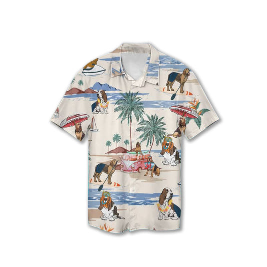 Bloodhound Summer Beach Hawaiian Shirt - Bloodhound Lover Gifts GESM230324-6