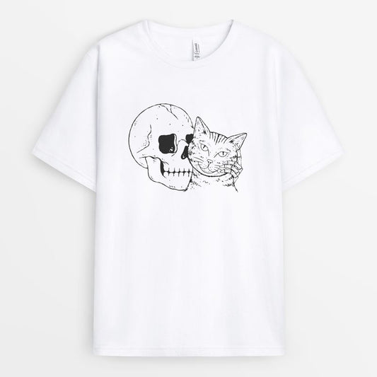 Cat Dad Skull Tshirt - Cat Dad Gift GECD280324-30