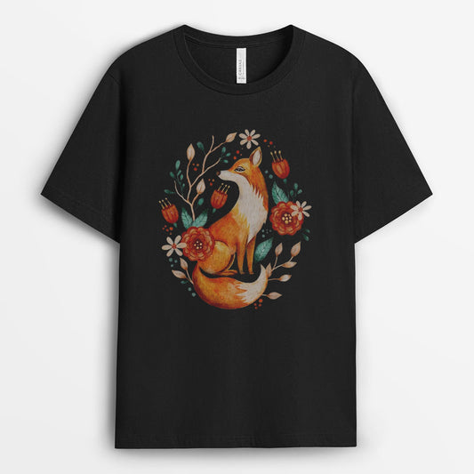 Cottagecore Autumn Fox Flowers Shirt - Gift For Thanksgiving GETG110424-13