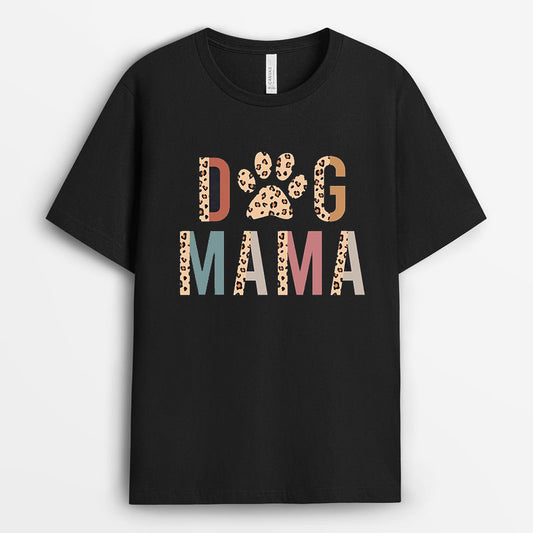 Dog Mama Leopard Pattern Tshirt - Dog Mom gift GEDM220324-23