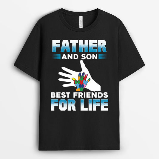 Father and Son Best Friends For Life Puzzle Shirt - Autism Dad Gift GEAD170424-8