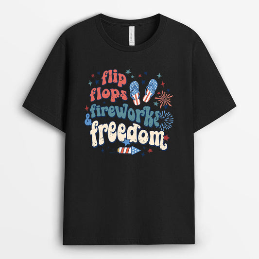 Flip Flops Fireworks Freedom 4th Of July Shirt GE4OJ020424-9