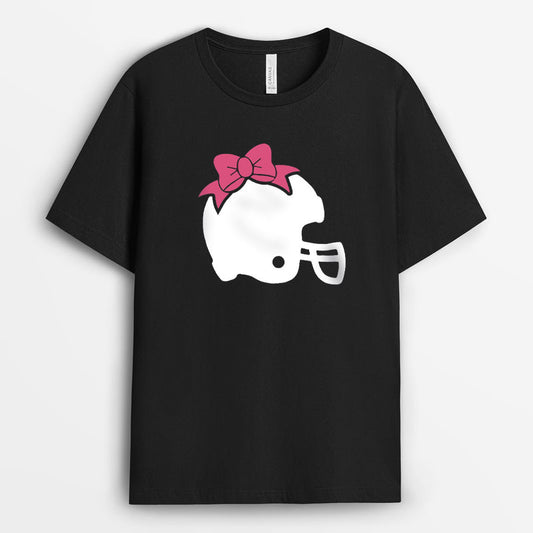 Football Mom Bow Tshirt - Gift for Football Mom GEFM050424-19