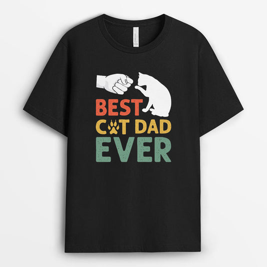 Funny Best Cat Dad Ever Tshirt - Gift For Cat Lovers GECD280324-22