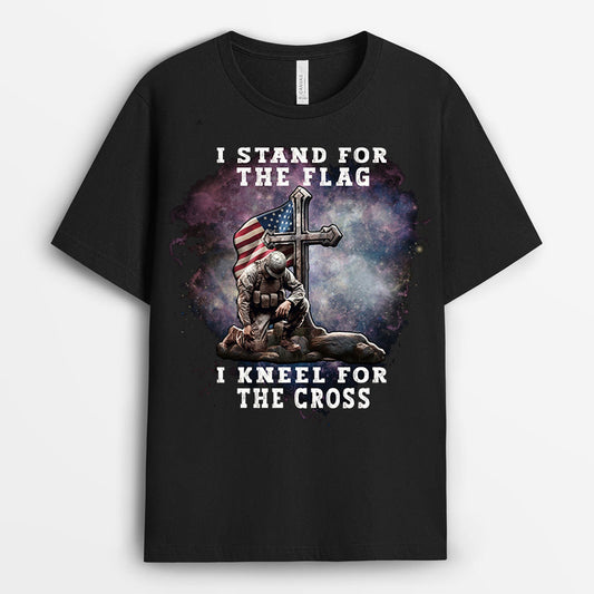 I Stand For The Flag I Kneel For The Cross Tshirt - Gift for The Patriotic GEMD240424-22