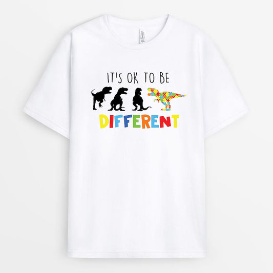 It's Ok To Be Different Dinosaur Tshirt - Gift for Autism Awareness GEAD170424-18