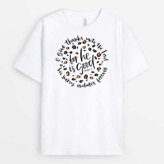 Leopard Give Thanks Unto the Lord Tshirt - Autumn Gift For Her GETG110424-8