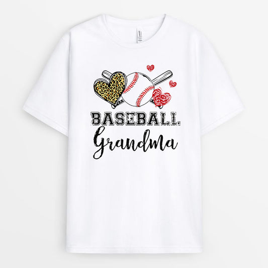 Leopard Heart Baseball Grandma Tshirt - Gift for Nana GEGGM090424-25