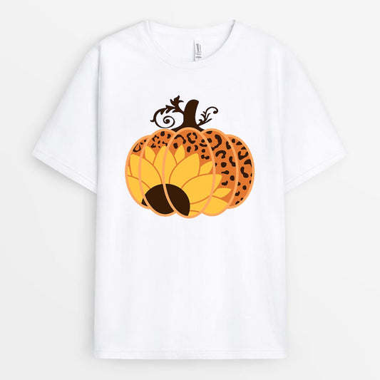 Leopard Sunflower Pumpkin Tshirt - Gift For Thanksgiving GETG110424-14