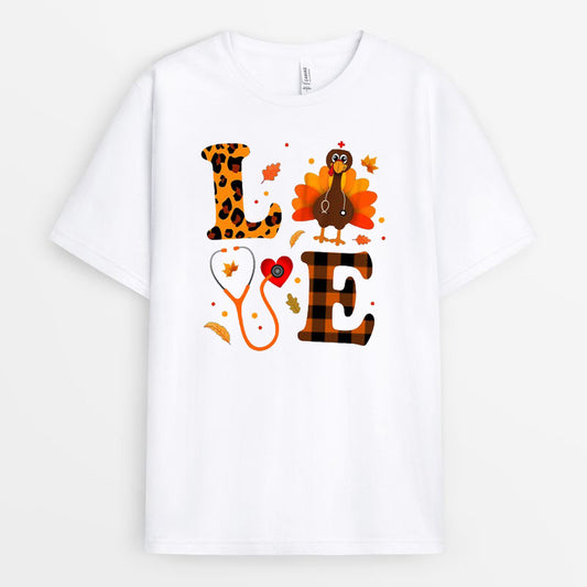 Love Nurse Turkey Tshirt - Gift for Thanksgiving Day GETG110424-30