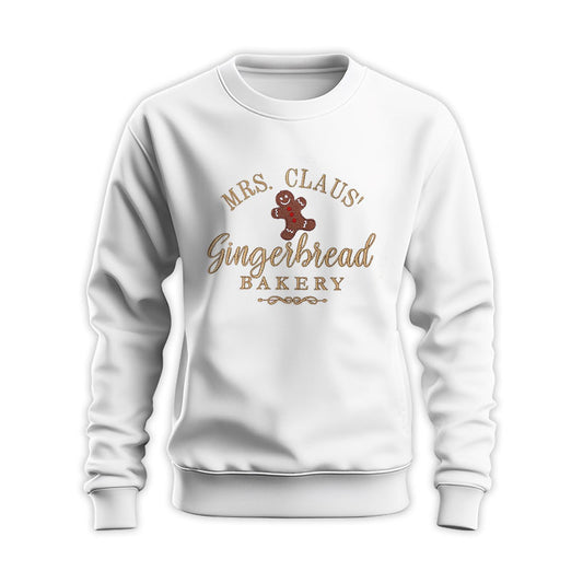 Mrs. Claus' Gingerbread Bakery Embroidered Christmas Sweatshirt GECM270324-13