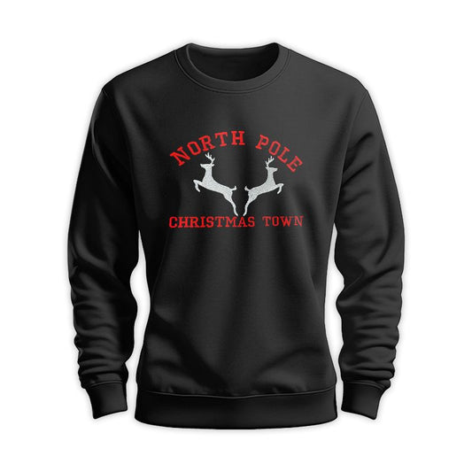 North Pole Christmas Town Embroidered Sweatshirt