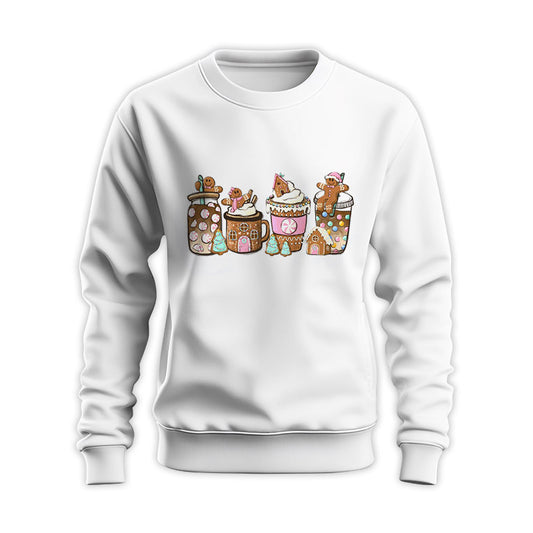 Pink Gingerbread & Christmas Drinks Sweatshirt GECM270324-7