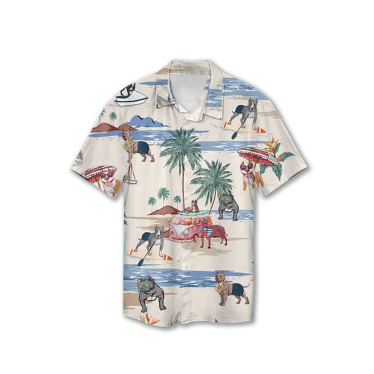 Pitbull Summer Beach Hawaiian Shirt - Gift for Pitbull Lovers