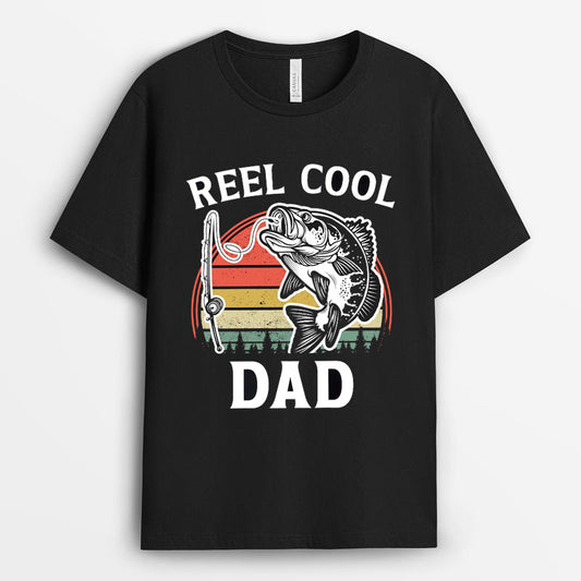 Retro Fishing Reel Cool Dad Tshirt - Fishing Dad Gift GEFD023424-1