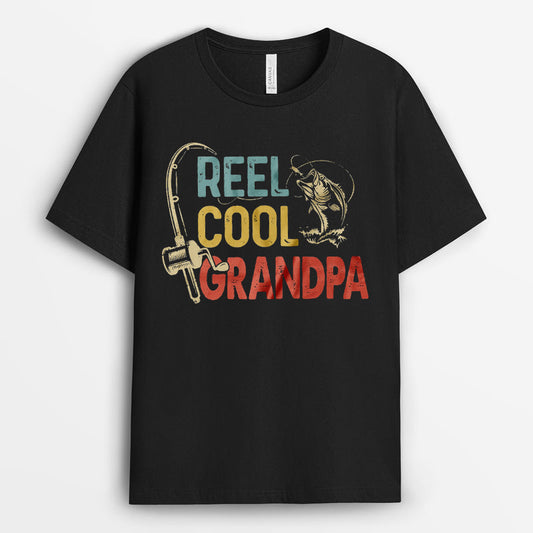 Retro Reel Cool Grandpa Shirt - Gift For Fishing Grandpa GEFGF150424-10