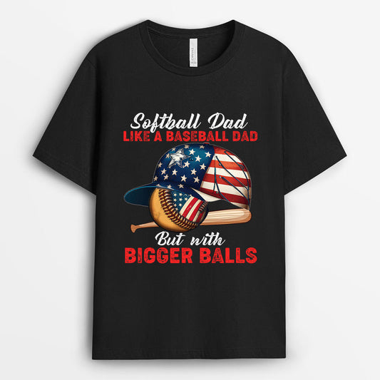 Retro Softball Dad Like A Baseball Dad Tshirt - Gift For Sports Dad GEBBD040424-15