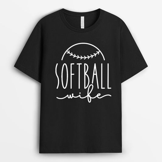 Softball Wife Tshirt for Women - Cute Softball Game Day T-Shirt for Wife GEFW010424-12