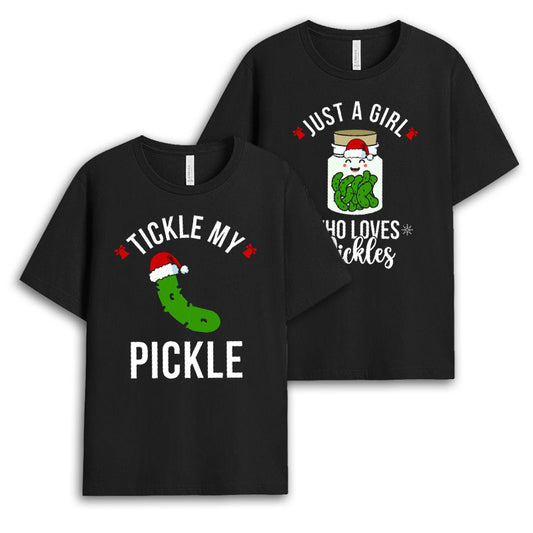 Tickle My Pickle Funny Couple Christmas Tshirt - Christmas Couple Gifts GECPM090424-29