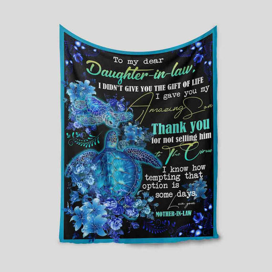 To My Daughter-In-Law Sea Turtle Blanket - Daughter Gifts GEFD300324-10