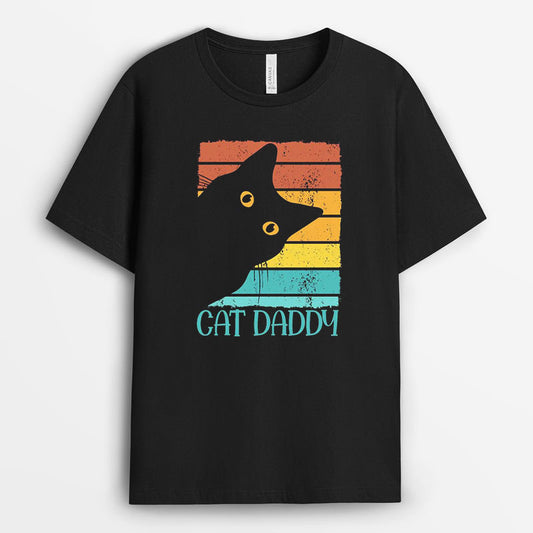 Vintage Eighties Style Cat Daddy Tshirt - Gift Ideas for Dad GECD280324-19