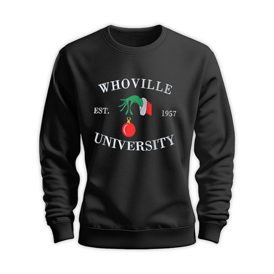 Whoville University Embroidered Christmas Sweatshirt GECM270324-12