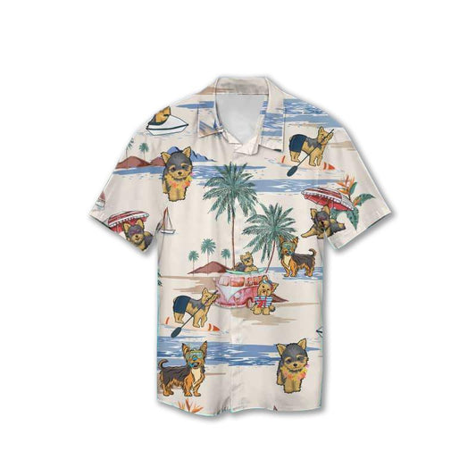 Yorkie Summer Beach Hawaiian Shirt - Gift for Yorkie Shir
