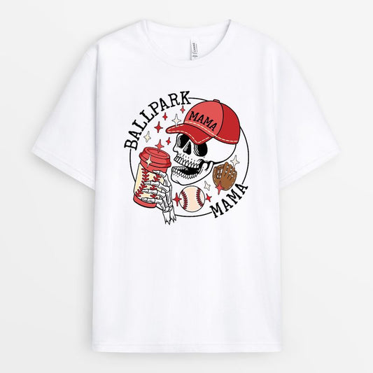 Ballpark Mama Skull Tshirt - Gift for Sports Mom