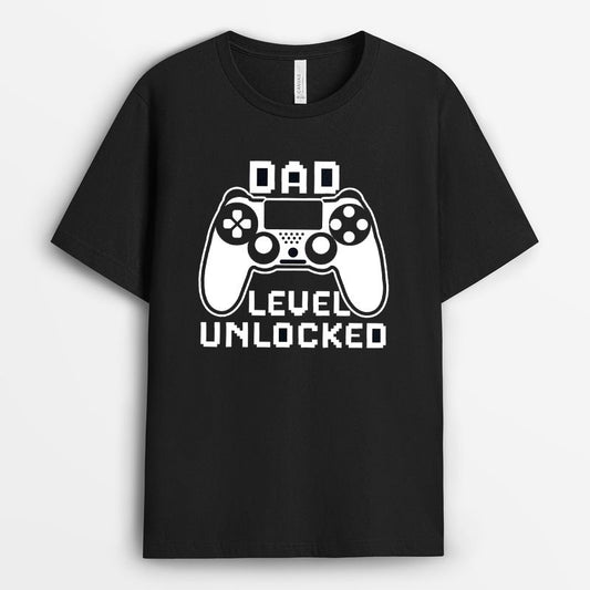 Dad Level Unlocked Gaming Tshirt - Gift For First Time Dad 