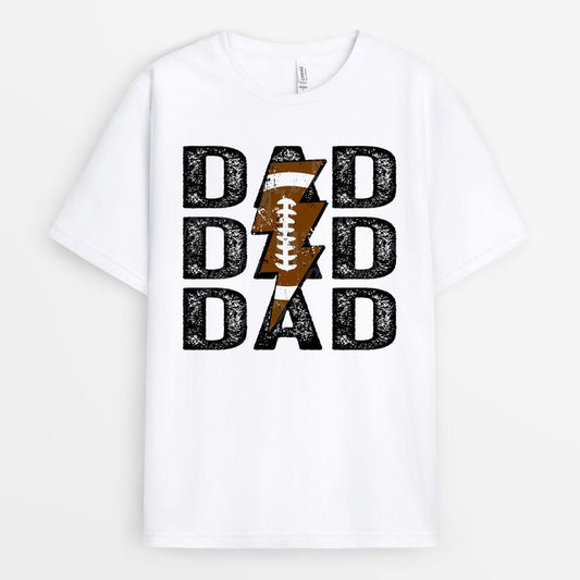 Distressed Lightning Football Dad Tshirt - Gift For Dad