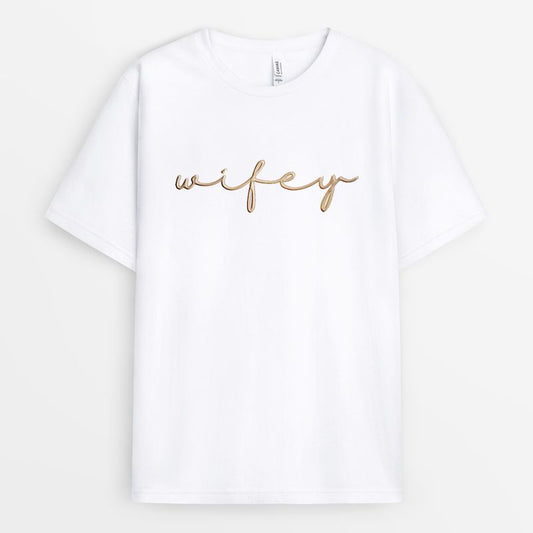 Embroidered Wifey Tshirt - Honeymoon Gifts For Wife