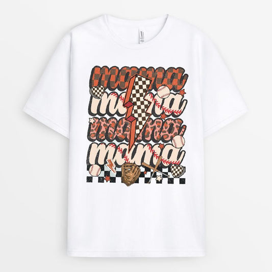 Funny Lightning Baseball Mama Tshirt - Gift For Baseball Lovers