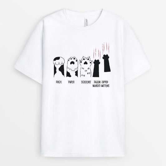 Funny Rock Paper Scissors Tshirt - Cat Themed Gifts
