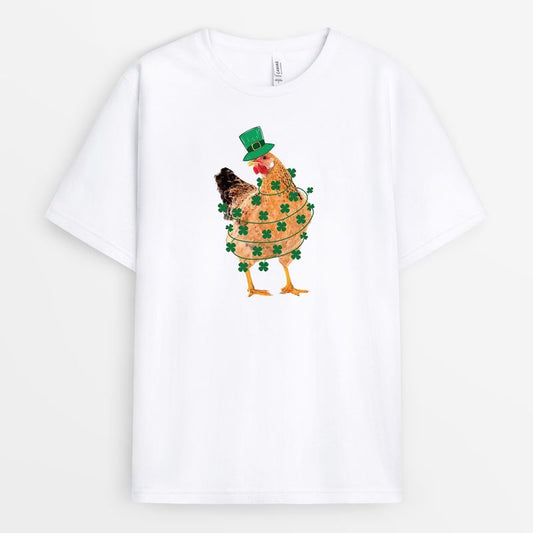Funny St Patrick's Day Clover Chicken Tshirt - Irish Gifts