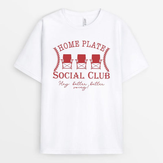 Home Plate Social Club Tshirt - Baseball Season Gift