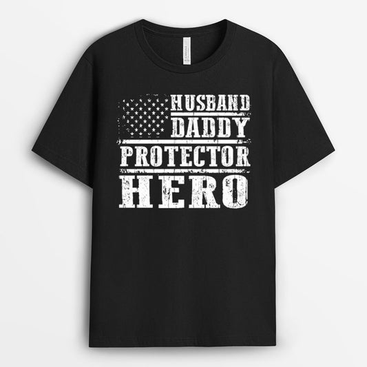Husband Daddy Protector Hero Tshirt - Father's Day Gifts