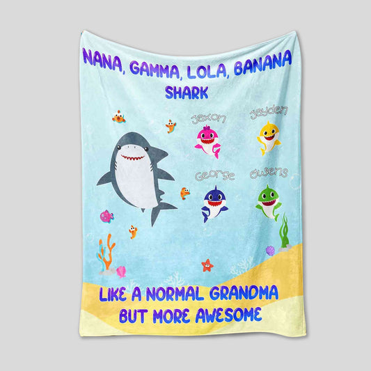 Like Normal Grandma Baby Shark Blanket - Gift For Grandma GEFD300324-11