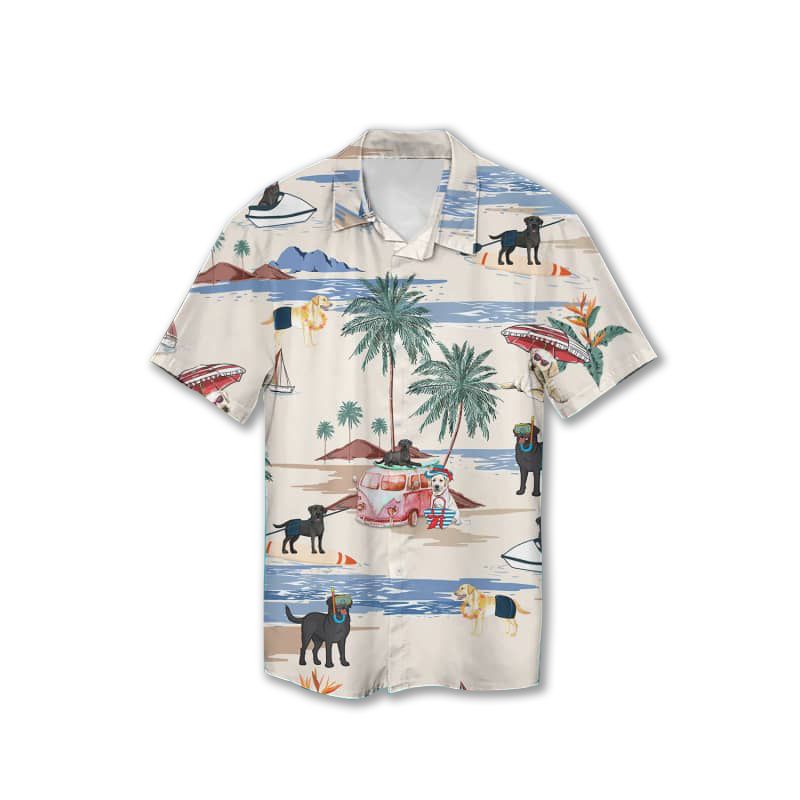 Labrador Summer Beach Hawaiian Shirt Gift for Labrador Lover
