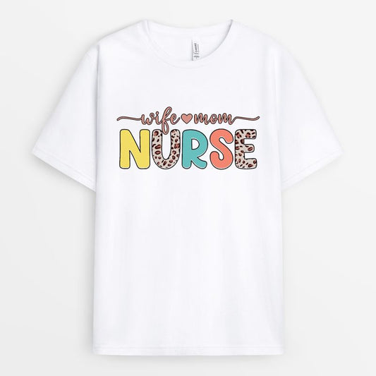Leopard Nurse Wife Mom Shirt - Cute Gift For Wife