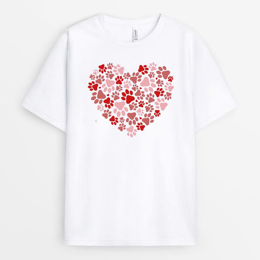 Paw Print Valentines Day Tshirt - Cute Valentine Gifts