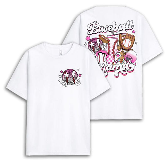 Pink Baseball Mama Double-Sided Tshirt - Gift for Baseball Lovers