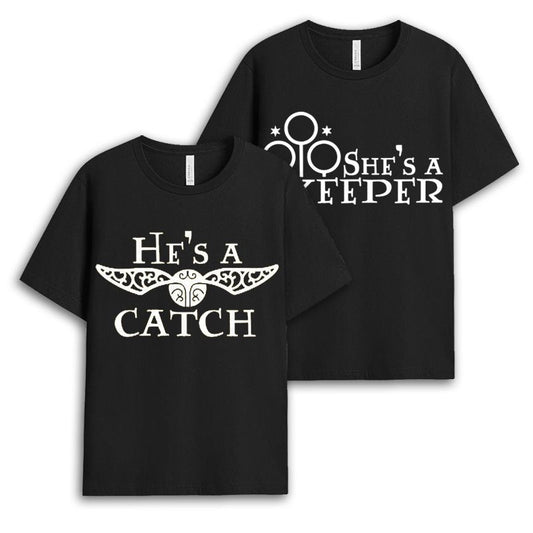 Potter Inspired Keeper & Catch Tshirt Set - Gift For Couples