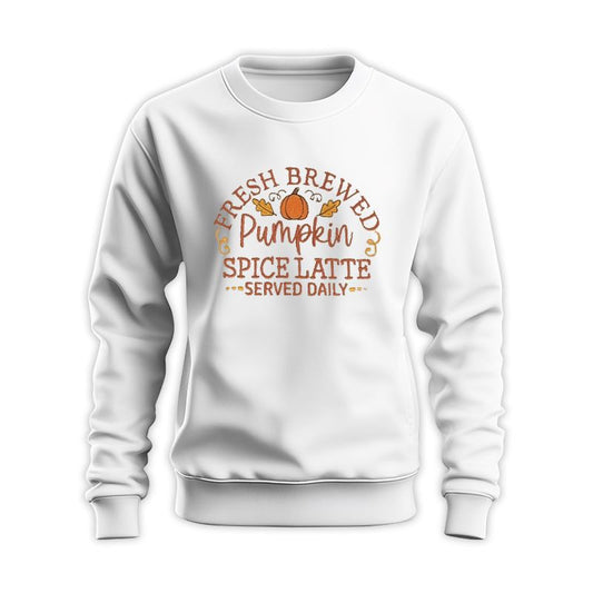 Pumpkin Spiced Latte Embroidered Sweatshirt - Gift For Coffee Lover