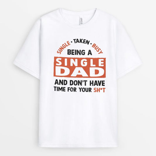 Retro Orange Being A Single Dad Tshirt - Single Dad Gift