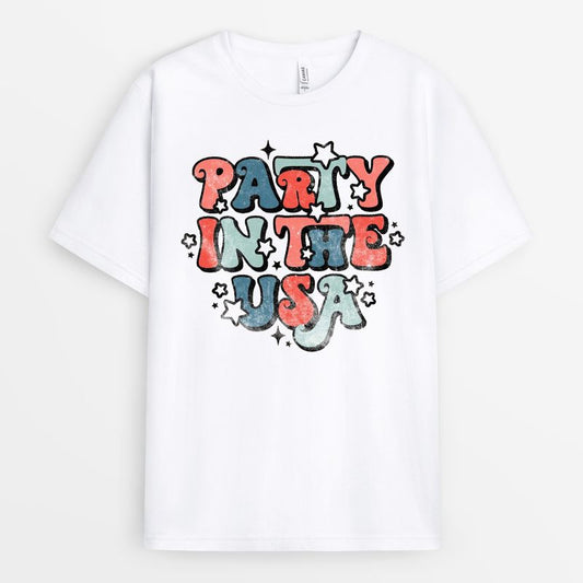Retro Party in The USA Patriotic Tshirt - 4th of July Party Gift