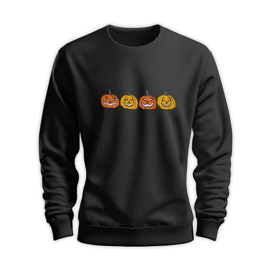 Spooky Pumpkin Face Embroidered Halloween Sweatshirt - Boo Gift
