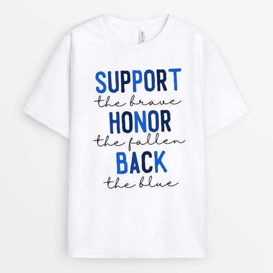Support The Brave Tshirt - Inspirational Police Wife Gift 