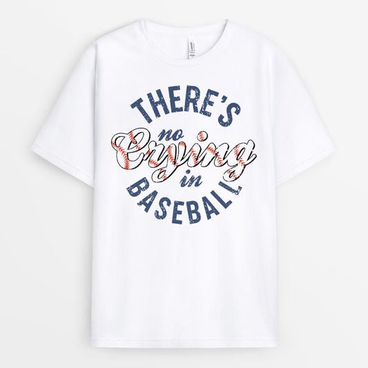 There's No Crying In Baseball Shirt - Retro Baseball Mom Gift 