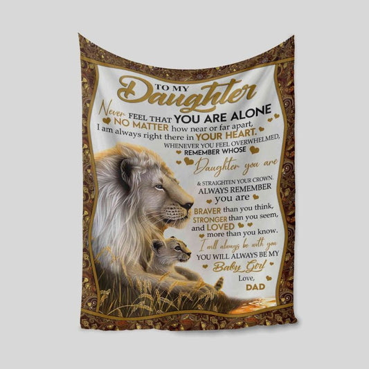To My Daughter Lion Family Blanket - Blanket For Gift