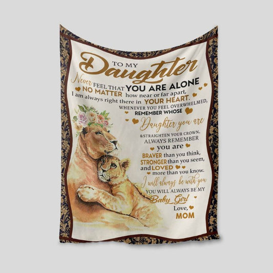 To My Daughter Lion Family Blanket - Gift for Daughters Birthday